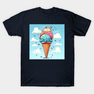 Rainbow Bubblegum Ice Cream Cone T-Shirt